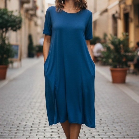 Eileen Fisher Dresses & Skirts - Eileen Fisher Blue Midi Dress